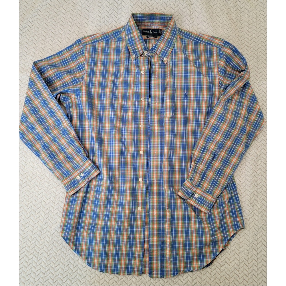 Polo Ralph Lauren Shirt mens 15-1/2x32/33 Plaid Classic Fit Easy Care Button Up